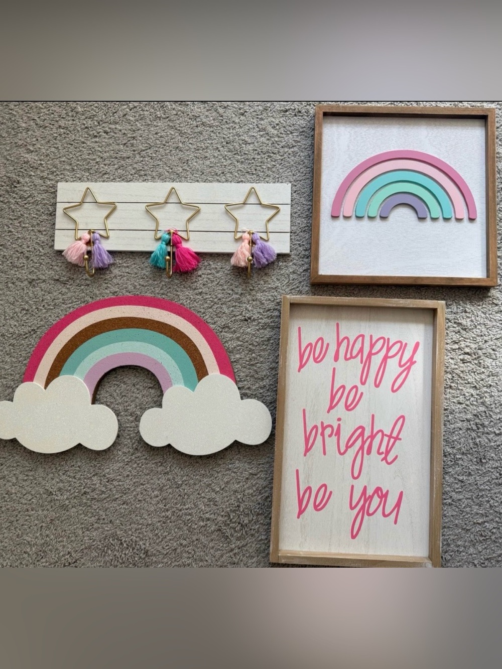 Rainbow Wall Decor Set Kids Room